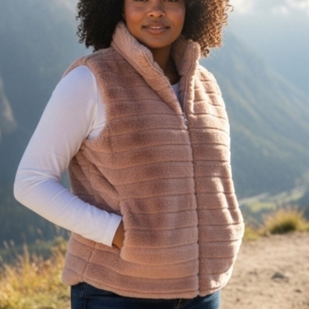 KATYDID | SUPER SOFT FAUX FUR MOCK NECK VEST